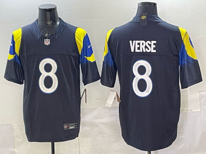 Men 2025 Los Angeles Rams #8 Verse Black 5th generation Throwback Nike Limited NFL Jersey 02